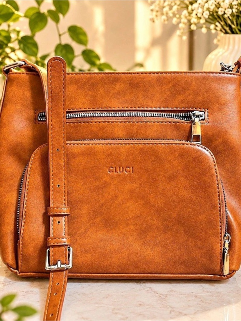 Cluci Brown Crossbody Bag NWT